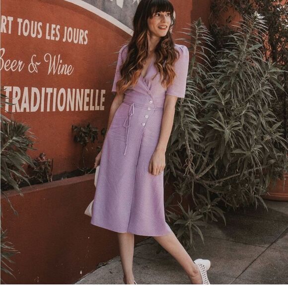 Rouje Gabin midi dress in Purple - Picture 1 of 15